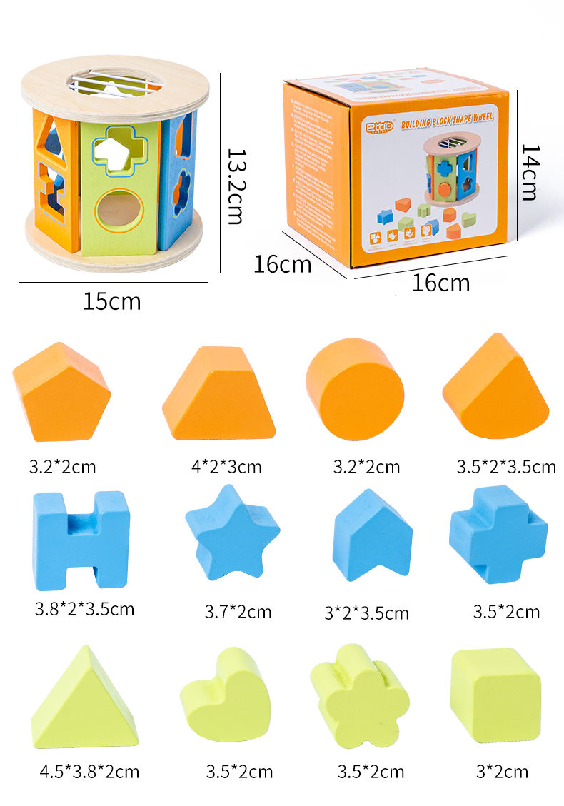 Shape Sorter Toys Wooden Shape Sorter Early Learning Educational Montessori Toys for 1+ Year Old get Smarter
