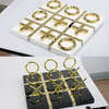  Custom Metal Tic Tac Toe Set Gold 13" x 13"