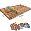 Thickened Solid Wood 11 Luxurious Durable Classic Metal Horses 2 Dice and 1 Boxes of Cards Horse Racing Game Horse Race Board