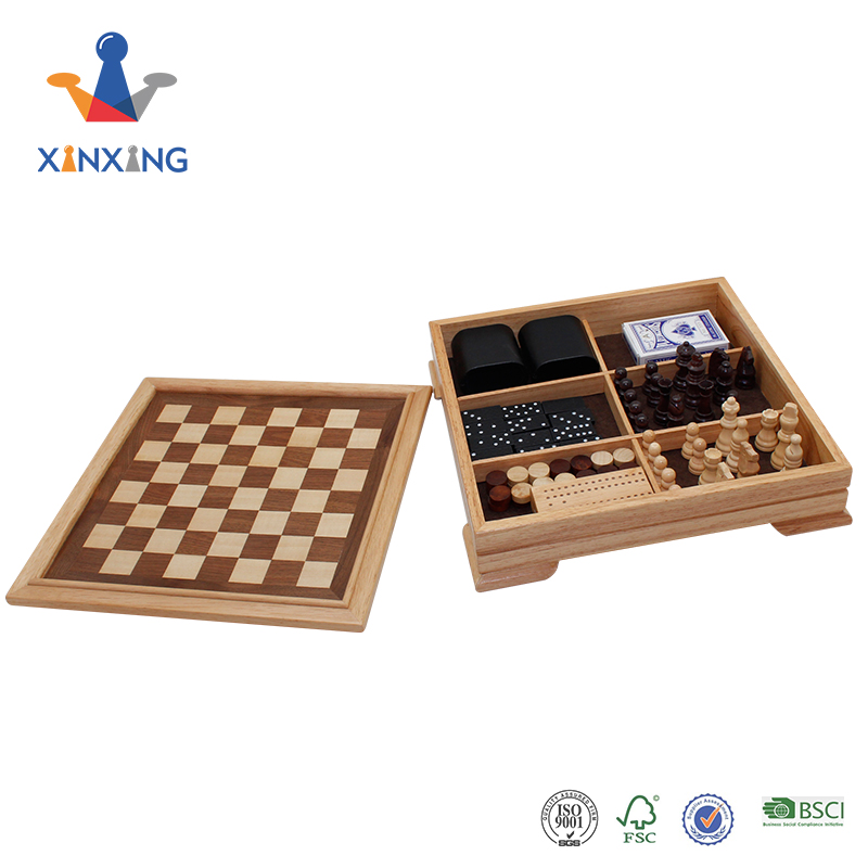 Five In One Chess Game Custom Chess What Have Chess Set ,checkers,backgammon,domino,poker,cribbage And Others