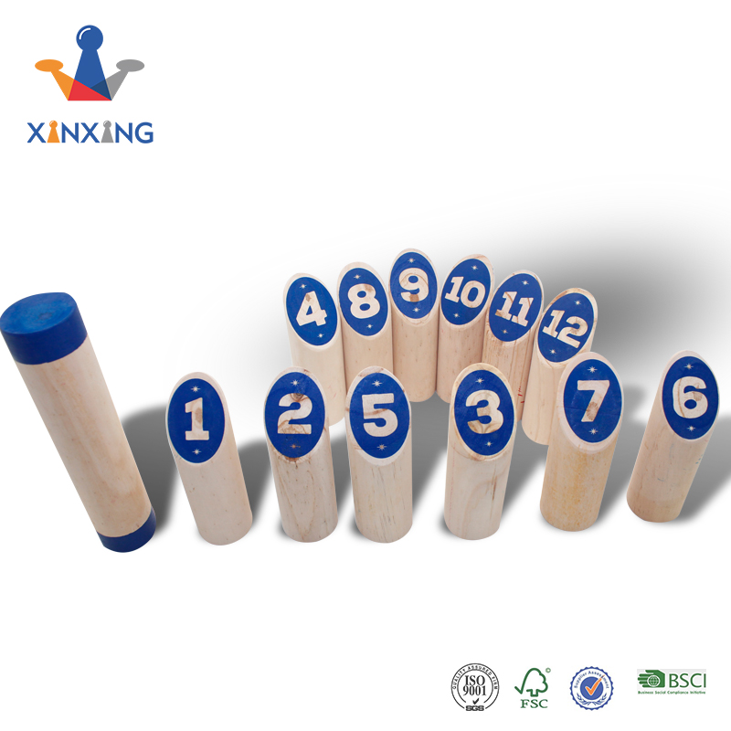 Wooden Throwing Game Set, Numbered Block Tossing Viking Chess Clash Toss Family Games 