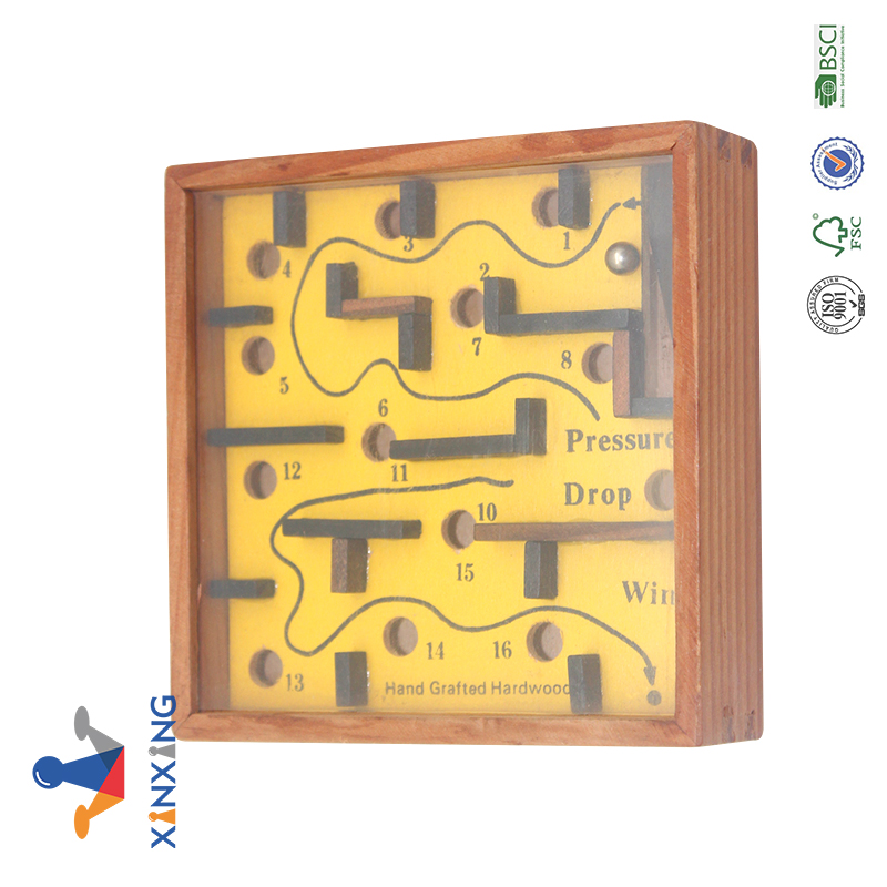 Labyrinth Wooden Maze Game with Two Steel Marbles, Puzzle Game for Adults, Boys 