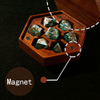 Wooden DND Dice Set Dice Box with Magnetic Lid for Storage 7 Dice Polygonal Sapele Case for D&D