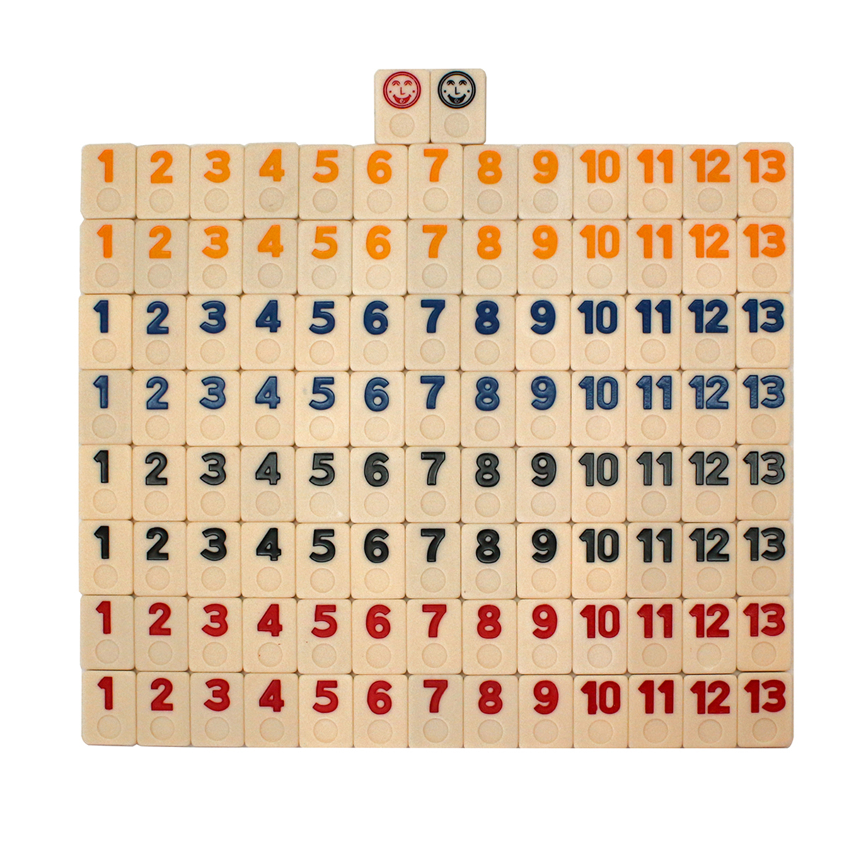 Melamine 106 Rummy Tiles Game Rummy Cube Sets Travel Game Outlasting Color Cards Only