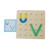 Wooden Montessori Nail Board Jigsaw Alphabet Puzzle Numbers Educational Learning Board for 3+ Years Old Preschool toy
