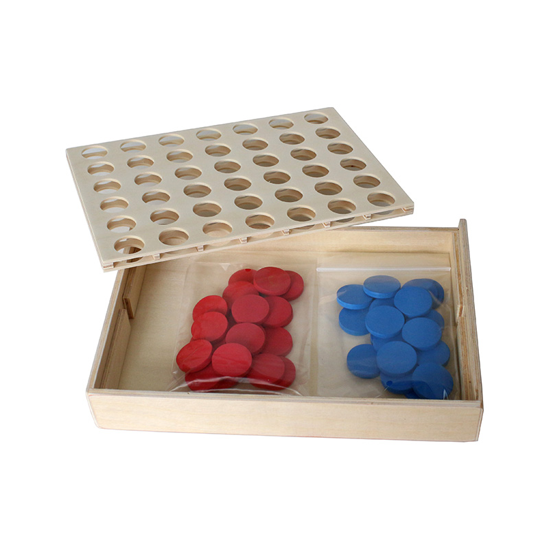 4 in A Row Wooden Board Game Foldable Line Up 4 Classic Family Toy Educational Toy for Kids And Family