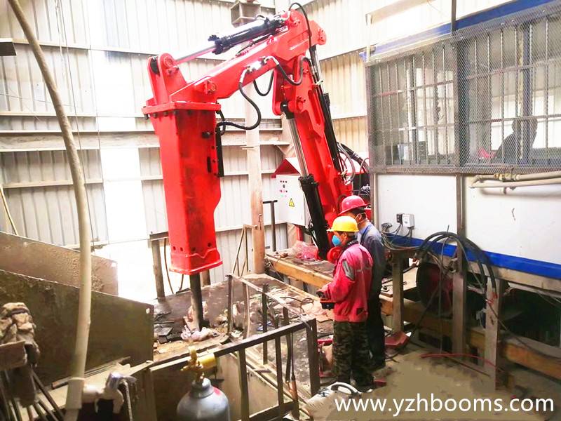 โรงงาน Guangxi Aggregate จัดลำดับใหม่อีกสามชุดของ Pedestal Rockbreaker Boom System-2