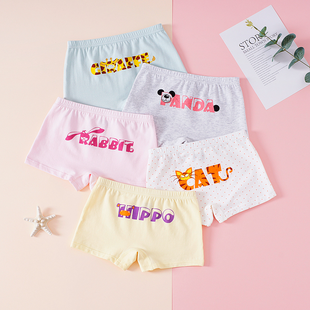 (Pack of 5) Cute Little Baby Girls' Underwear, Breathable and soft cotton baby panties underwear girls panties underwear