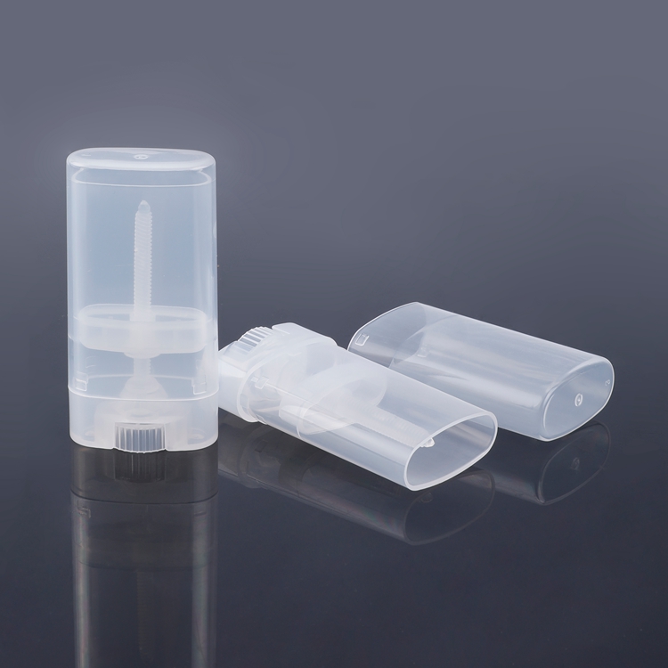 Special Design Flat Oval Free Sample Twist Up 15g Clear Plastic Mini Deodorant Stick