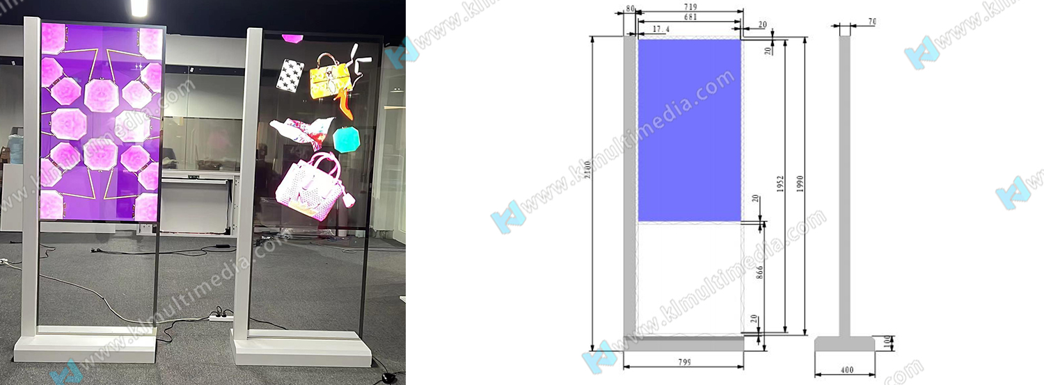 شاشة نموذجية شفافة عمودية