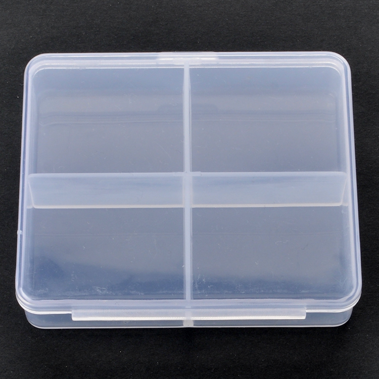 4 Grid Plastic Organizer Box Large 7.3x6.3x1.6cm