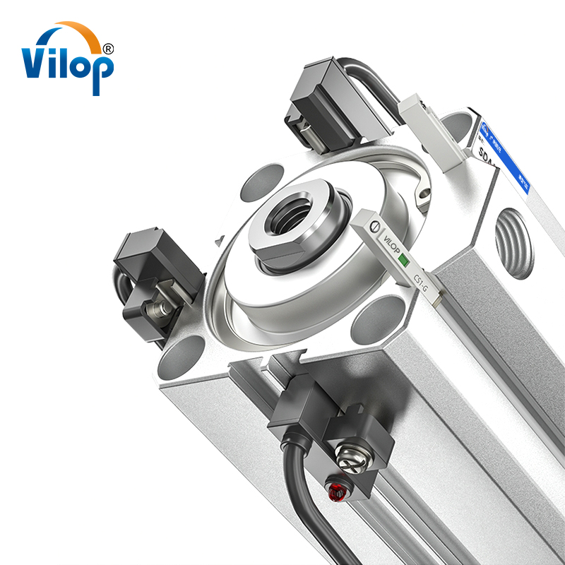 SDA/SDAJ Series Compact Pneumatic Linear Actuator Long Stroke Cylinder Stainless Steel Parts for Air Working Medium
