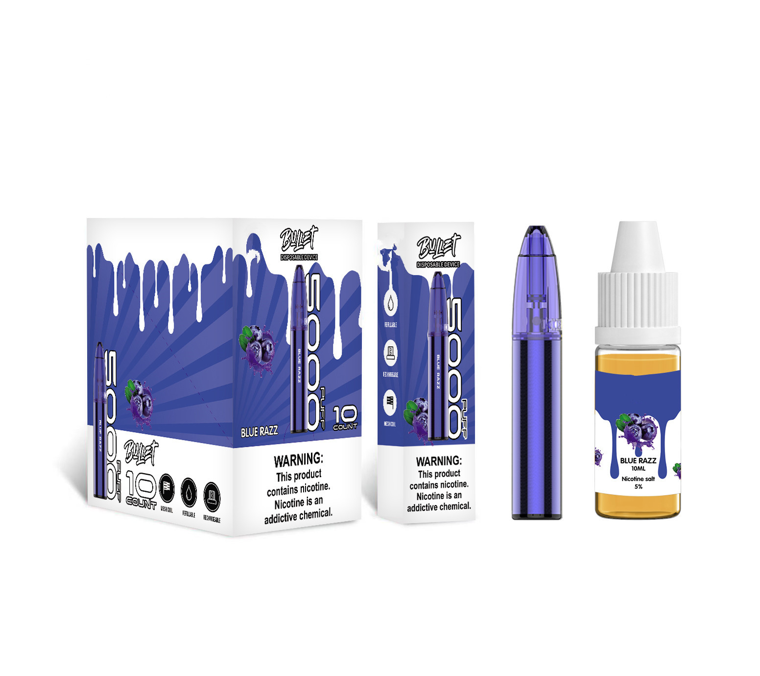 Rocket 5000PUFFS REFILLABLE Disposable Electronic Cigarette