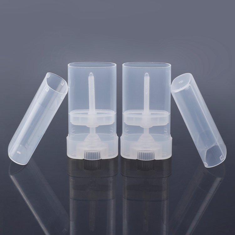 Amostra grátis portátil etiqueta personalizada e cor pequena capacidade mini volume 15g PP PCR plana transparência biodegradável recipientes de plástico vazios frasco de desodorante com bastão