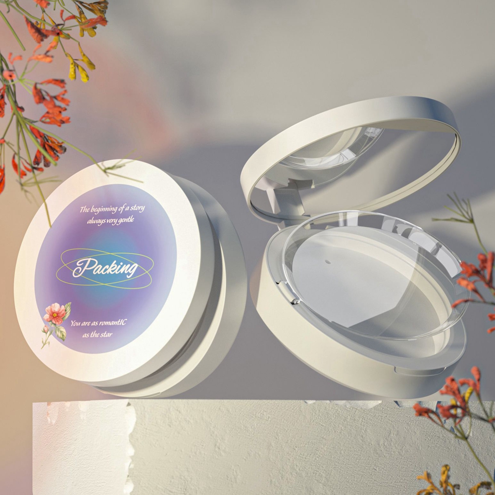 Estuche de polvo compacto compacto recargable