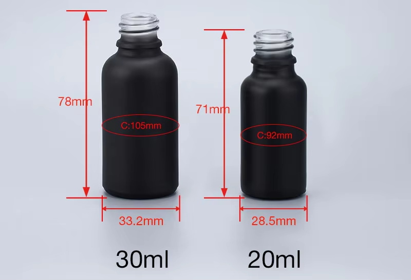 PARAMETER f&uuml;r eine Flasche mit &auml;therischen &Ouml;len aus Braunglas