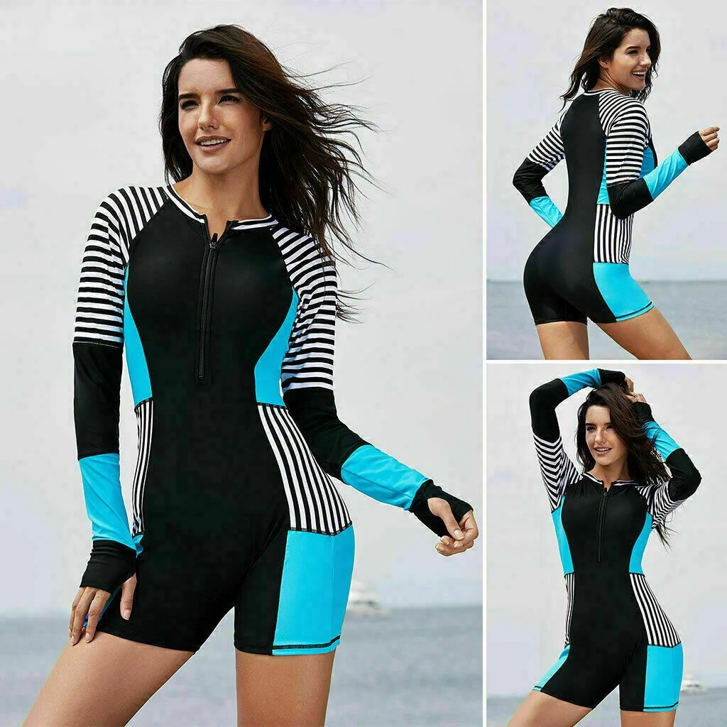 Cad a thugann tú ar na feistis snámha sleeves fada?