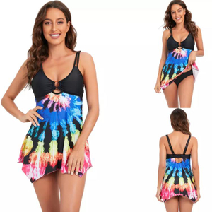 Kleurrijke dames tankini strandkleding