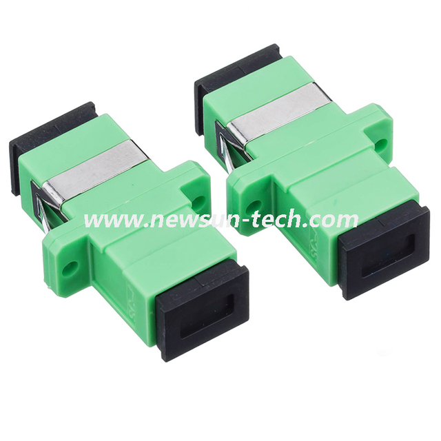 SC Simplex Duple Plastic Metal PC APC Optical Fiber Adapter with Shutter