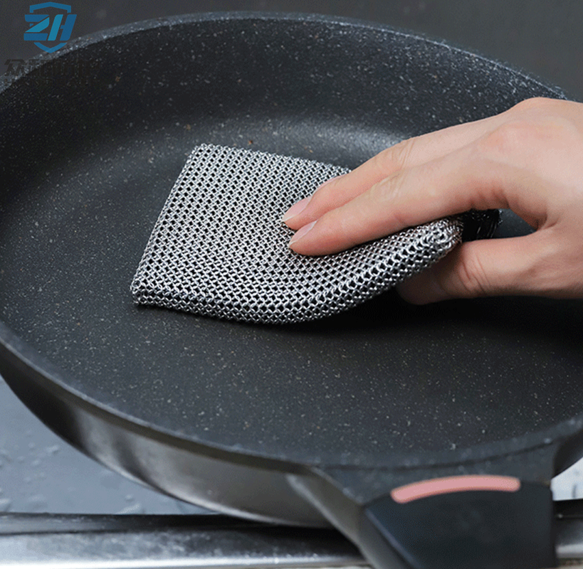 Stainless Steel Chainmail Scrubber Application 