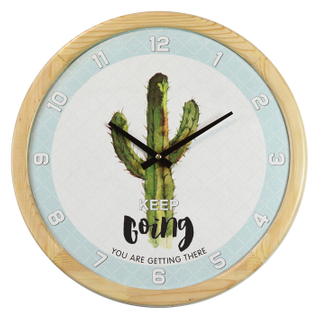 Cactus Pattern European Style Vintage Wall Clock Decor, Clock Wall Decor