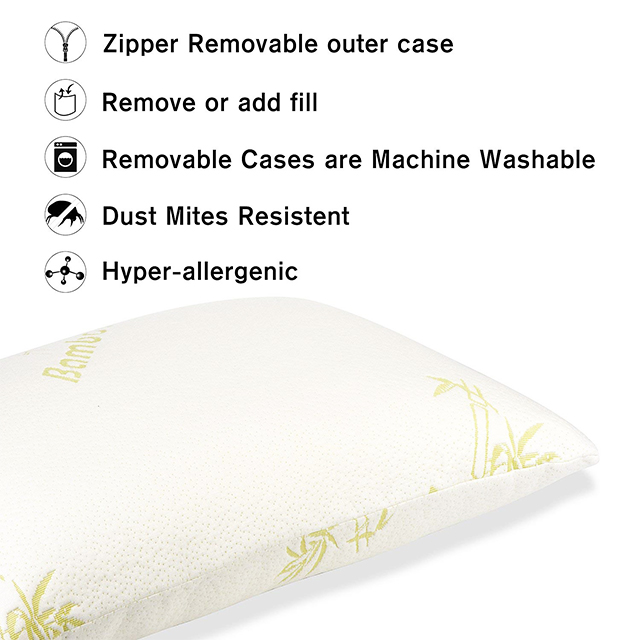 Healthy Fresh Hypoallergenic Bamboo Shredded Memory Foam Pillow 