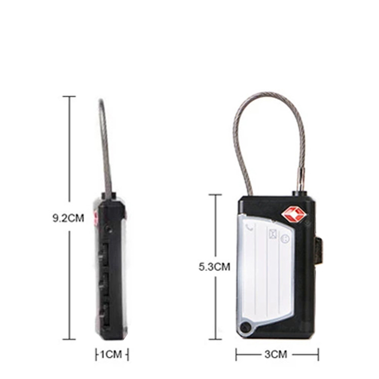 13326 TSA 3 Digital Combination Cable Lock with Business Card Holder