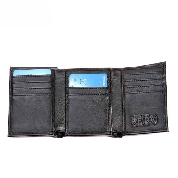 13631 Tri-fold Ultra Slim PU Men Wallet with Advanced RFID Secure