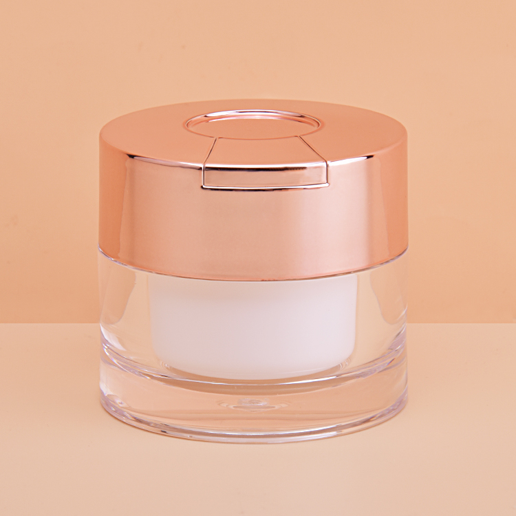 Pot compact rond en crème PP de 50 g