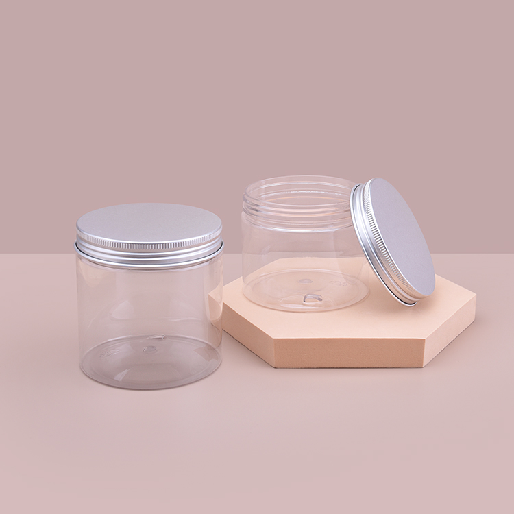 Aluminum Cap Plastic Jar Empty, High Quality PET Jar,100ML 200ML 300ML 400ML 500ml PET Jar with Lid Aluminum, Environmental PET Jar Plastic