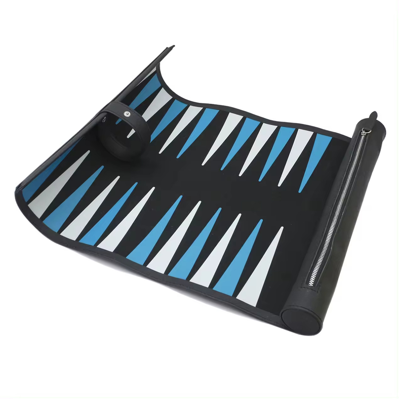 Travel-Size Backgammon Set Portable Roll-up Lightweight PU Leather Backgammon Travel Game Multiple Color Options