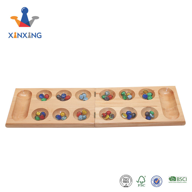 Wooden Foldable Mancala Game Mancala Board Game. 