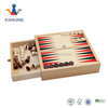 Theme Chess Draughts Backgammon Set Handmade Wooden Chess Box with Chess Pieces and Checkers