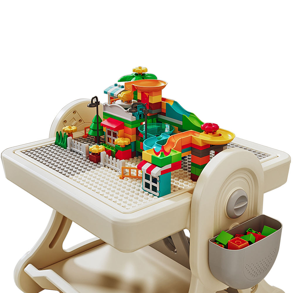 6 in 1 Kids Activity Table STEM Play Table with Water Building Block Craft Sensory Table with Storage 1 Chair
