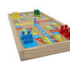 Wooden 2 in 1 Game Board Sling Puck Flying Chess Game Carpet Airplane Flight Chess Family Party Game Toy