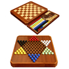 15" Wooden Chess Chinese Checkers Game Set Magnetic Chess Set 2 in 1 Board Games with Storage Drawer.