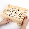 Labyrinth Wooden Maze Game with Two Steel Marbles Puzzle Game for Adults Boys and Girls.