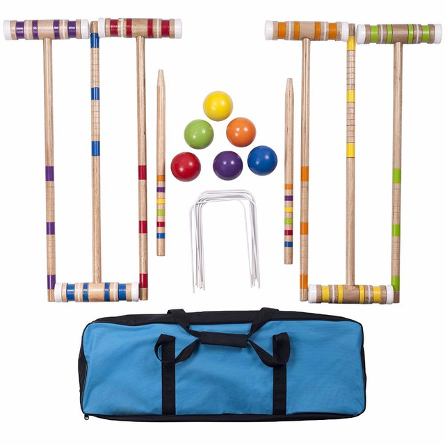  Sports 6-Player Croquet Set wooden toys.