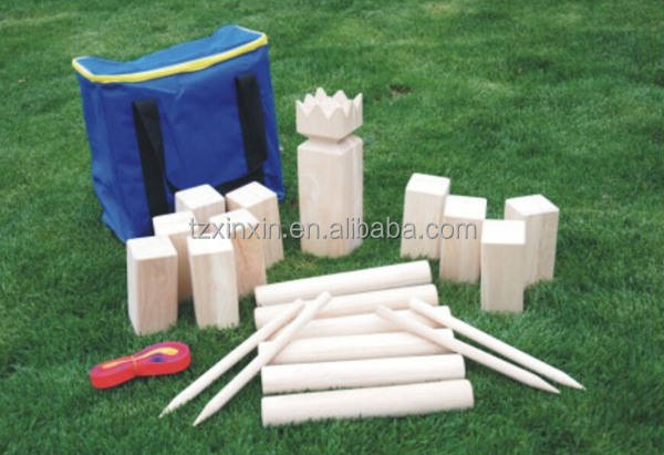 custom color and size Garden classic kubb game games set wooden outdoor kubb game