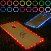 Cornhole Lights, 16 Colors Change Cornhole Board Edge and Ring LED Lights with Remote Control for Family Backyard Bean Bag Toss Cornhole Game, 2 Set