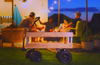 Wooden Wagon Game Center Including Many Outdoor Game Cornhole, Washers,tumbling Tower ,Yard Dice And Pong 