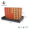 Wood four in a row board game on table for kids