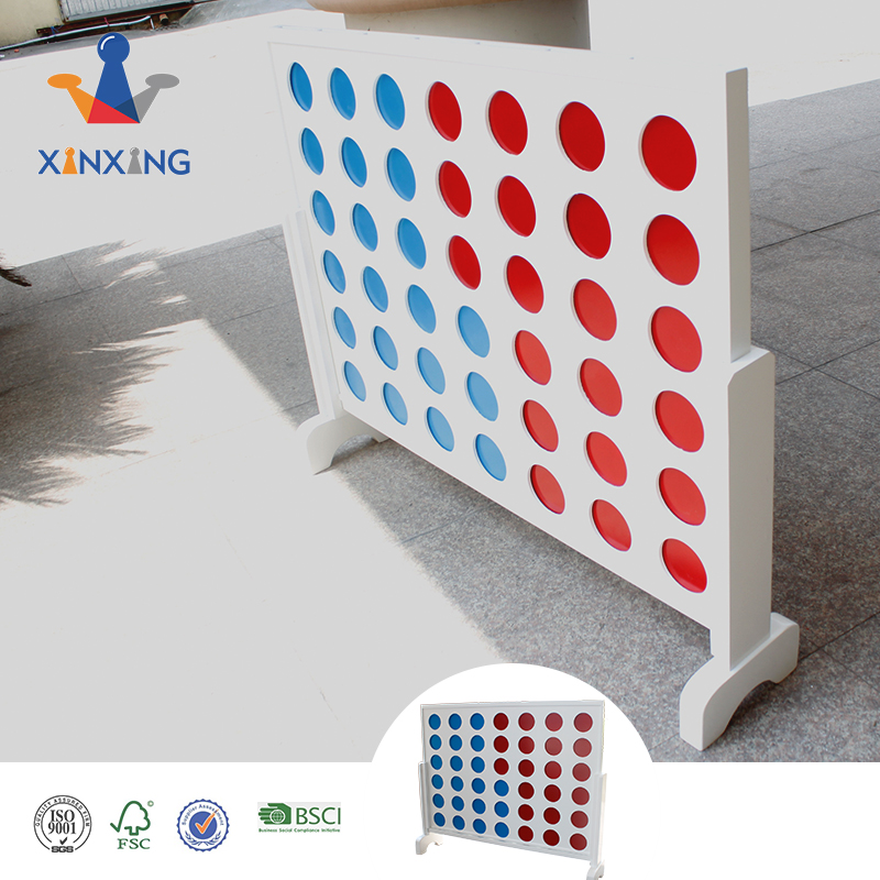 Giant Wooden 4 in A Row Game - Choose Between Classic White Or Dark Stain - Jumbo 4 Connect Family Fun with Coins, Case And Rules