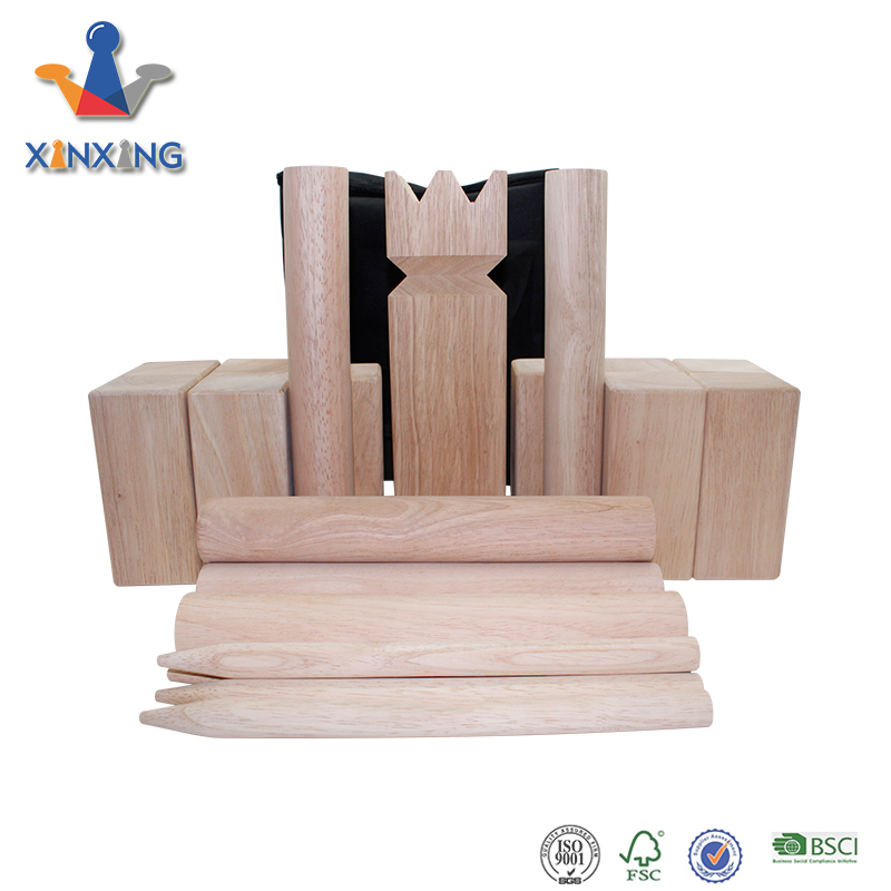 Wooden Kubb Yard LargeThe Viking Wooden Outdoor Lawn Game Set With Carry Bag