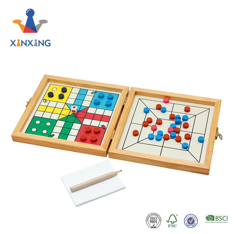 5 in 1 Fast Sling Puck Game Set Multi Function Wooden Winner Board Game Fast Sling Shot Game Chess Checkers Backgammon Nine Men's Morris for Kids Educational Toys