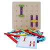 Wooden Montessori Nail Board Jigsaw Alphabet Puzzle Numbers Educational Learning Board for 3+ Years Old Preschool toy