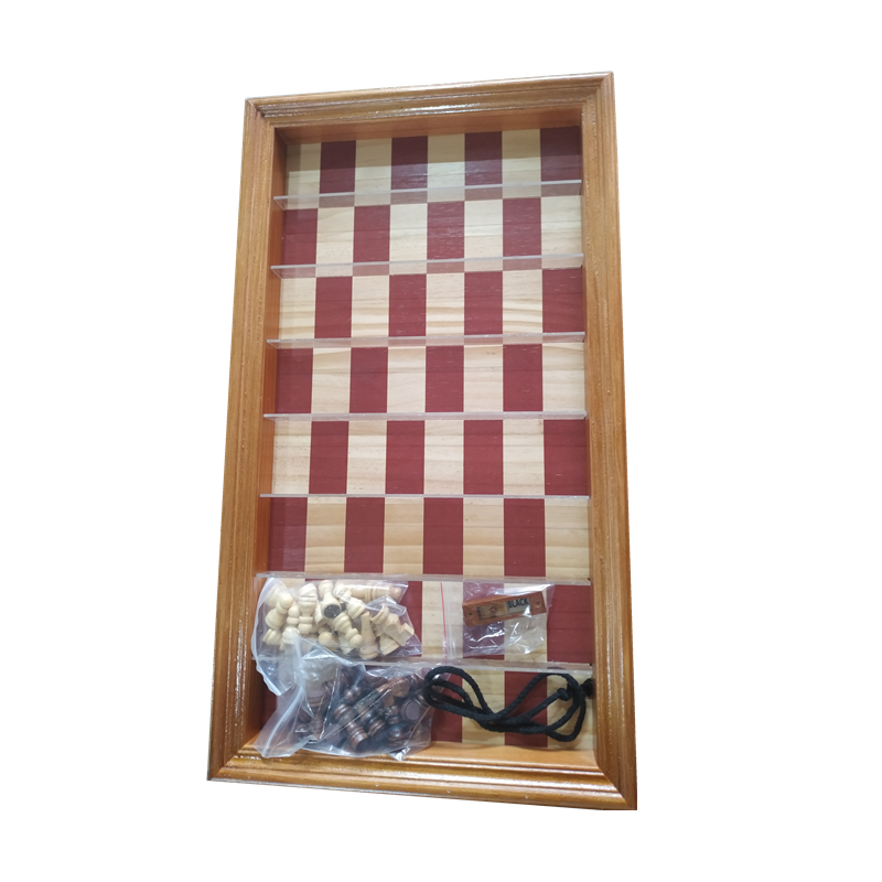 Wooden Wall Chess Board 3 Feet Straight Up Chess Pieces Included on Dark Brown White Vertical Wall Mounted Chess Set