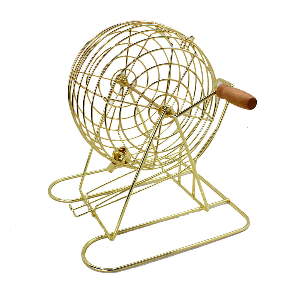 8inches Metal Bingo Cage Set with Gold Color Options And 29cm Height Cage Only