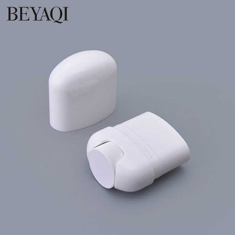 Vacío 15g ABS Plástico Blanco Y Negro Desodorante Oval Plano Barra De Perfume Sólida Rollo De Botella De Gel Desodorante Tubo De Botella