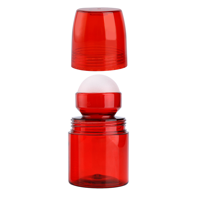 Wholesale red 70ml plastic deodorant roll on PETG essential oil perfume bottle,luxury roll on perfume bottle